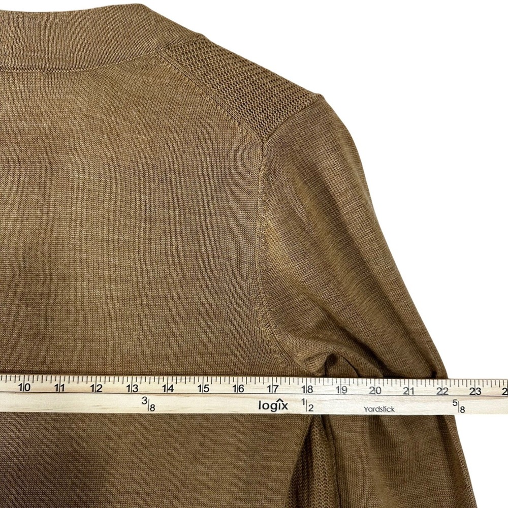 Coldwater Creek Womens M Merino Wool Blend Open Front Cardigan Tan Brown Sweater - Picture 4 of 7